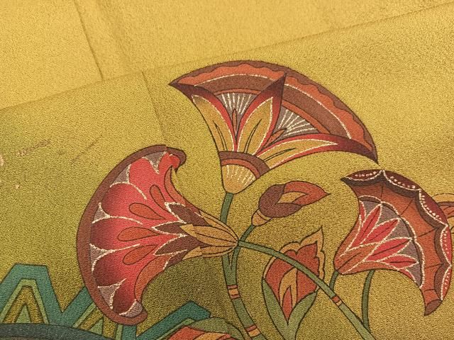 平和屋着物■豪華振袖　草花文　暈し染め　金彩　正絹　逸品　BAAY1610mz