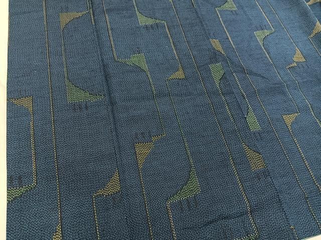 平和屋着物■上質な紬　幾何学文様　正絹　逸品　BAAY1612mz