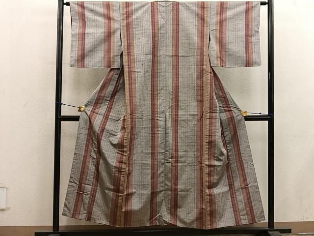 平和屋着物■上質な紬　間道　正絹　逸品　BAAY1613mz