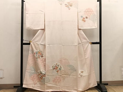 平和屋着物■訪問着　刺繍　青海波菊花文　正絹　逸品　BAAY1615mz
