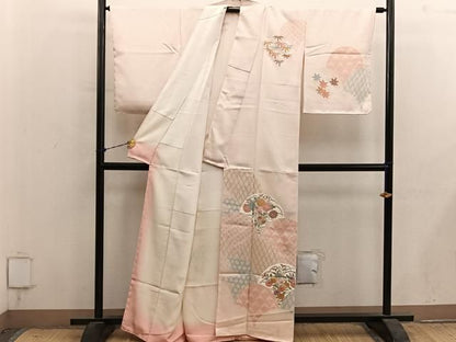 平和屋着物■訪問着　刺繍　青海波菊花文　正絹　逸品　BAAY1615mz