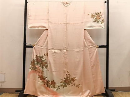 平和屋着物■訪問着　作家物　枝花文　暈し染め　金彩　正絹　逸品　BAAY1698mz