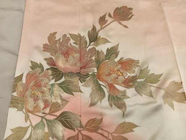 平和屋着物■訪問着　作家物　枝花文　暈し染め　金彩　正絹　逸品　BAAY1698mz