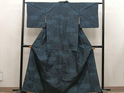 平和屋着物■上質な紬　菱　正絹　逸品　BAAY1703mz
