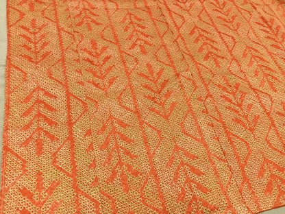 平和屋着物■上質な小紋　草葉文　正絹　逸品　BAAY1704mz