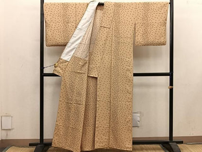 平和屋着物■上質な小紋　胴抜き仕立て　成り物　唐辛子　正絹　逸品　BAAY1712mz