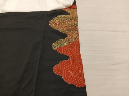 平和屋着物■豪華黒留袖　作家物　駒刺繍　飛鶴文　金彩　正絹　逸品　BAAY1713mz