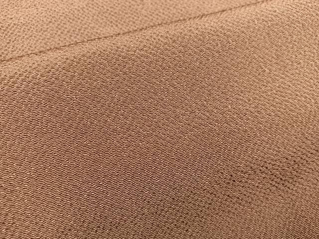 平和屋着物●上質な色無地　黒茶色　鬼しぼ縮緬　正絹　逸品　BAAY1745mz