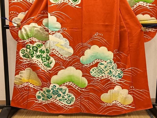 平和屋着物■豪華振袖　駒刺繍　宝尽し花文　金銀彩　正絹　逸品　BAAY1773mz