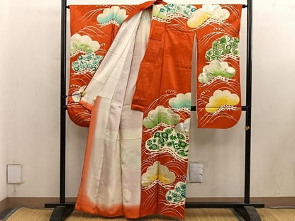平和屋着物■豪華振袖　駒刺繍　宝尽し花文　金銀彩　正絹　逸品　BAAY1773mz