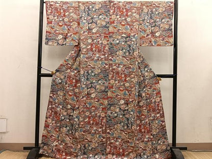 平和屋着物■上質な小紋　草花文　金彩　正絹　逸品　BAAY1777mz
