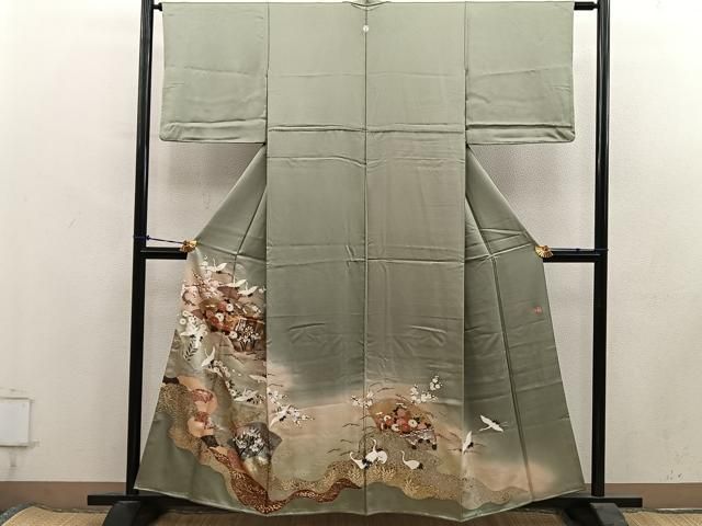 平和屋着物■豪華色留袖　作家物　飛鶴御所車花文　暈し染め　金彩　正絹　逸品　BAAY1827mz
