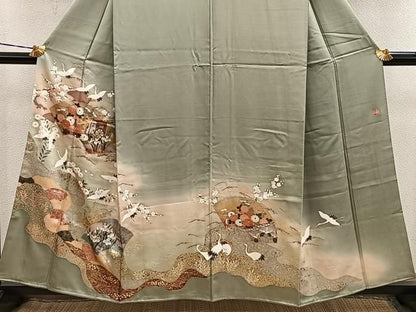 平和屋着物■豪華色留袖　作家物　飛鶴御所車花文　暈し染め　金彩　正絹　逸品　BAAY1827mz