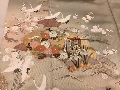 平和屋着物■豪華色留袖　作家物　飛鶴御所車花文　暈し染め　金彩　正絹　逸品　BAAY1827mz
