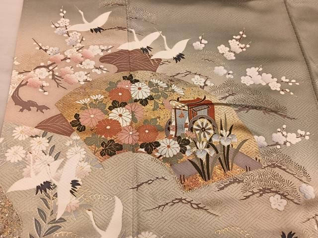 平和屋着物■豪華色留袖　作家物　飛鶴御所車花文　暈し染め　金彩　正絹　逸品　BAAY1827mz