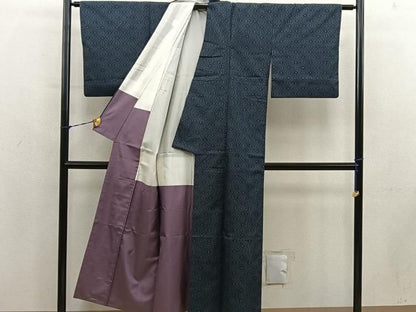 平和屋着物■本場大島紬　7マルキ　麻の葉文様　証紙付き　正絹　逸品　BAAY1864mz