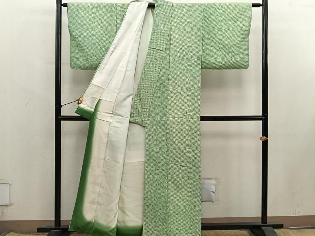 平和屋着物■大変加工の良い総絞り小紋　正絹　逸品　BAAY1869mz