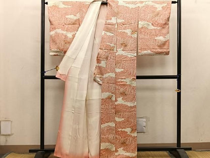 平和屋着物■上質な小紋　扇面花文　金彩　正絹　逸品　BAAY1894mz