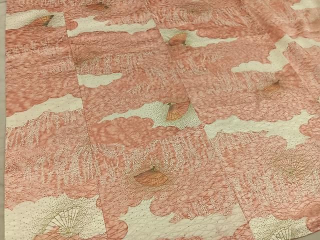 平和屋着物■上質な小紋　扇面花文　金彩　正絹　逸品　BAAY1894mz