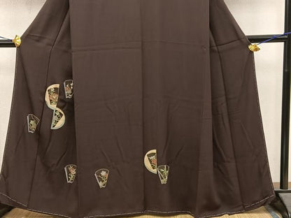 平和屋着物●訪問着　竹屋町刺繍　草花文　正絹　逸品　BAAY1895mz