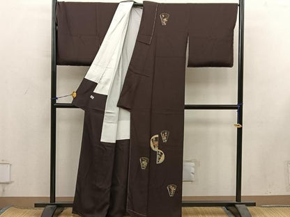 平和屋着物●訪問着　竹屋町刺繍　草花文　正絹　逸品　BAAY1895mz