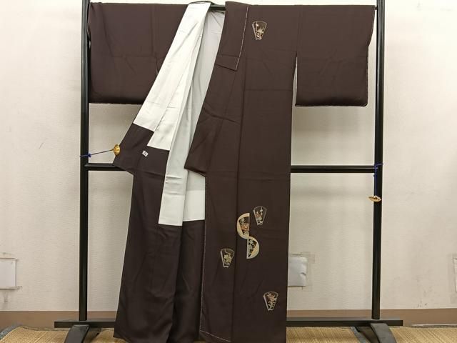 平和屋着物●訪問着　竹屋町刺繍　草花文　正絹　逸品　BAAY1895mz