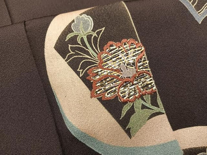 平和屋着物●訪問着　竹屋町刺繍　草花文　正絹　逸品　BAAY1895mz