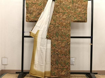平和屋着物■上質な小紋　風景花文　正絹　逸品　BAAY1917mz