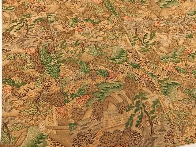 平和屋着物■上質な小紋　風景花文　正絹　逸品　BAAY1917mz