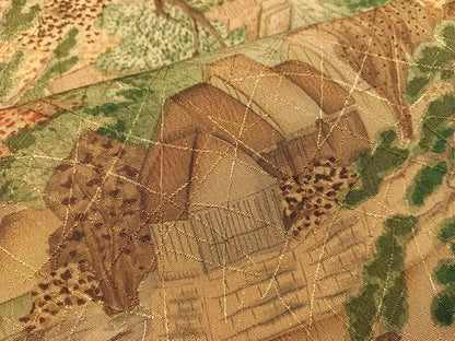 平和屋着物■上質な小紋　風景花文　正絹　逸品　BAAY1917mz