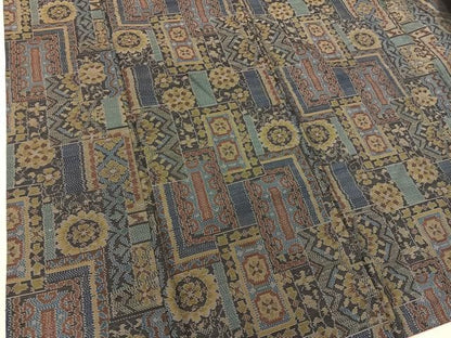 平和屋着物■本場大島紬　幾何学花文　正絹　逸品　BAAY1919mz