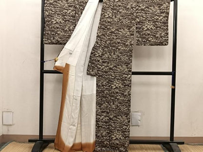 平和屋着物■上質な小紋　流水花文　正絹　逸品　BAAY1989mz