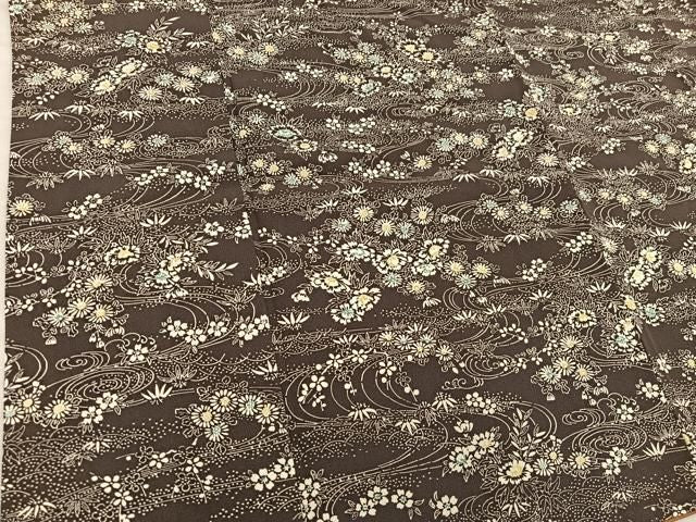 平和屋着物■上質な小紋　流水花文　正絹　逸品　BAAY1989mz