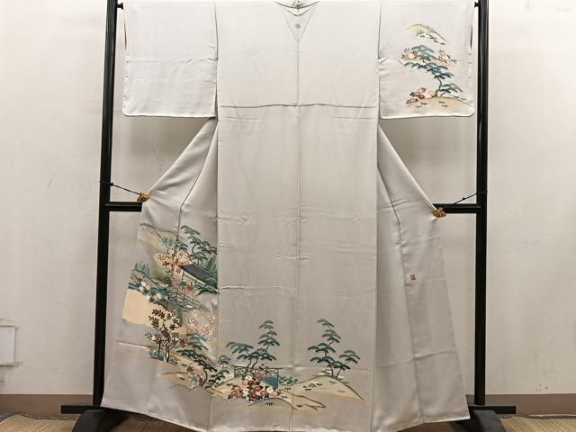 平和屋着物■訪問着　友禅　作家物　人物風景花文　正絹　逸品　BAAY1992mz