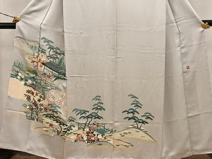 平和屋着物■訪問着　友禅　作家物　人物風景花文　正絹　逸品　BAAY1992mz