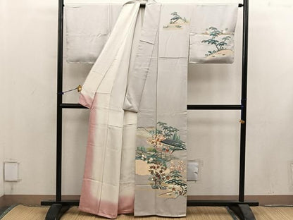 平和屋着物■訪問着　友禅　作家物　人物風景花文　正絹　逸品　BAAY1992mz
