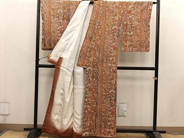 平和屋着物■上質な小紋　草花文　金彩　正絹　逸品　BAAY1995mz