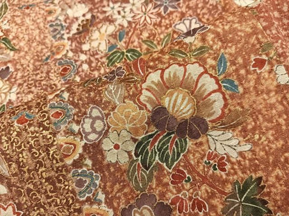 平和屋着物■上質な小紋　草花文　金彩　正絹　逸品　BAAY1995mz