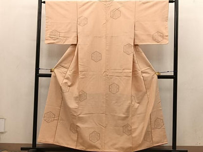 平和屋着物■結城紬　80亀甲　亀甲花文　飛び亀甲柄　正絹　逸品　BAAY1996mz