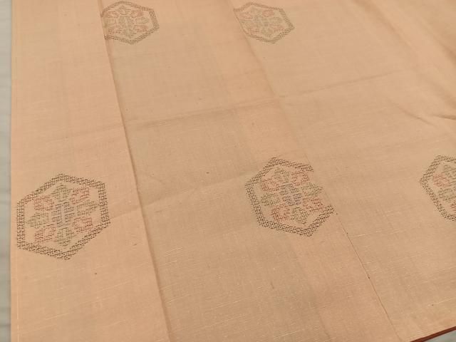 平和屋着物■結城紬　80亀甲　亀甲花文　飛び亀甲柄　正絹　逸品　BAAY1996mz