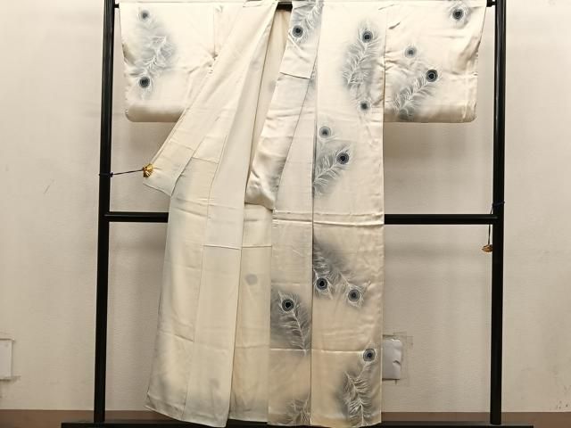 平和屋着物■上質な小紋　孔雀羽　暈し染め　正絹　逸品　BAAY1998mz