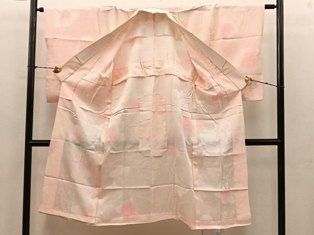 平和屋着物■長襦袢　無双仕立て　草花地紋　暈し染め　正絹　逸品　BAAY2003mz