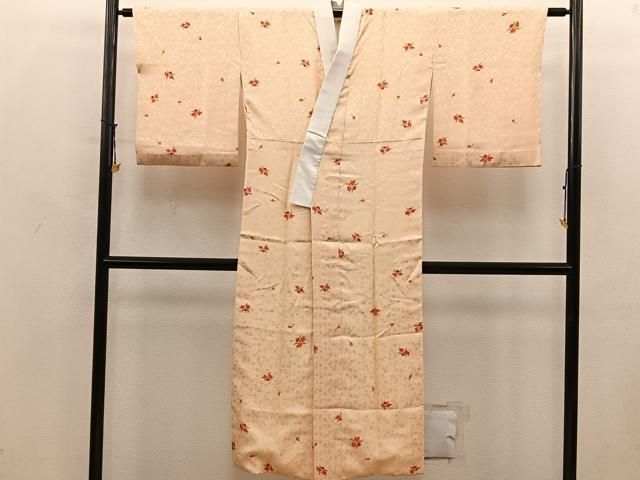 平和屋着物■長襦袢　袷　草花文　正絹　逸品　BAAY2004mz