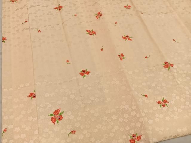 平和屋着物■長襦袢　袷　草花文　正絹　逸品　BAAY2004mz