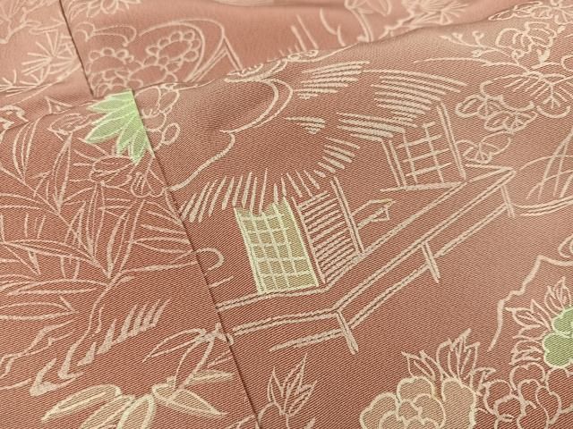 平和屋着物■上質な小紋　風景花文　正絹　逸品　BAAY2016mz
