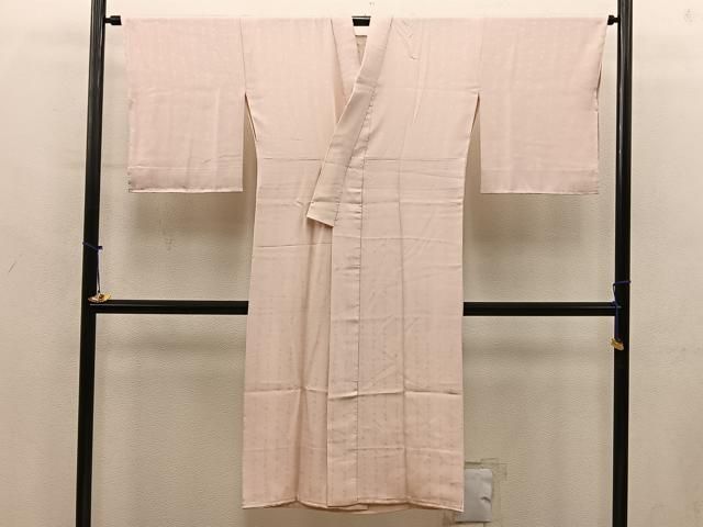 平和屋着物■長襦袢　袷　文字地紋　白茶色　正絹　逸品　BAAY2018mz