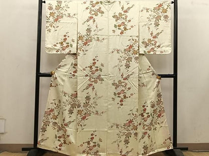 平和屋着物■上質な小紋　菊花文　正絹　逸品　BAAY2020mz