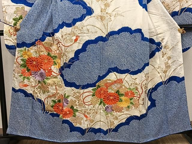 平和屋着物■豪華振袖　駒刺繍　絞り　文箱花文　金彩　正絹　逸品　BAAY2023mz