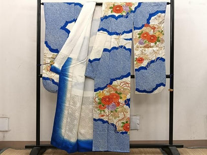 平和屋着物■豪華振袖　駒刺繍　絞り　文箱花文　金彩　正絹　逸品　BAAY2023mz