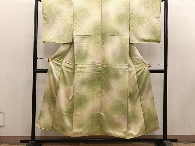 平和屋着物■上質な小紋　菊花文　暈し染め　正絹　逸品　BAAY2025mz
